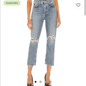 Agolde riley high rise straight jeans